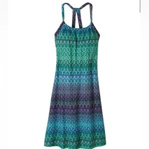 Prana Double Racerback Quinn Dress in Cool Green Ibiza Size L